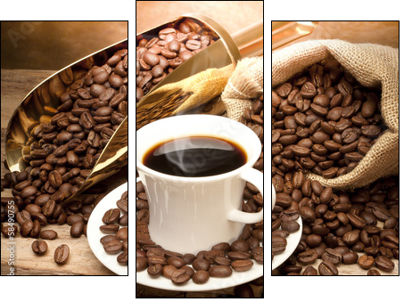 coffee  - Obraz trzyczęściowy, Tryptyk