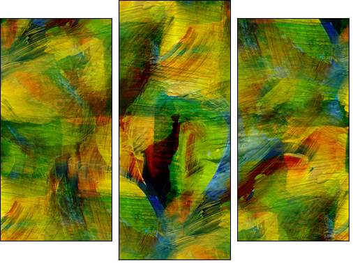 seamless cubism green, yellow abstract art Picasso texture water - Obraz trzyczęściowy, Tryptyk