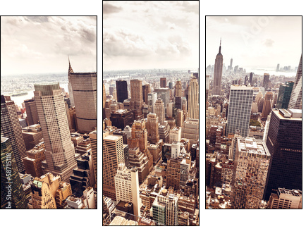 Manhattan skyline aerial view  - Obraz trzyczęściowy, Tryptyk