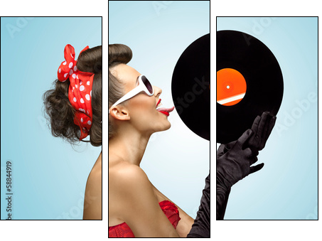 The vinyl desire.  - Obraz trzyczęściowy, Tryptyk