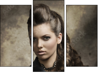 sexy dark lady with rock style  - Obraz trzyczęściowy, Tryptyk