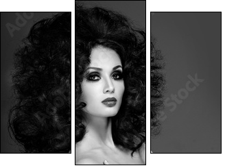 Beautiful woman with fashion hairstyle  - Obraz trzyczęściowy, Tryptyk