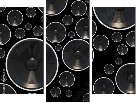 Loud Speakers Background  - Obraz trzyczęściowy, Tryptyk
