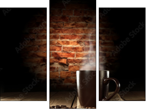 Zapach kawy o poranku - Obraz trzyczęściowy, Tryptyk