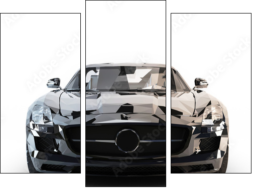 Abstract Car isolated. Illustration  - Obraz trzyczęściowy, Tryptyk