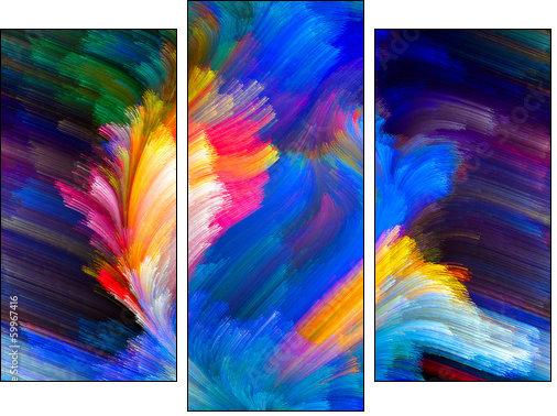 Color Flower  - Obraz trzyczęściowy, Tryptyk
