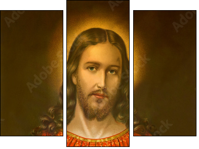 typical catholic image of heart of Jesus Christ  - Obraz trzyczęściowy, Tryptyk