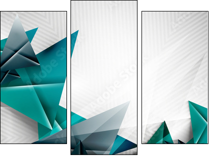 Geometric shape abstract triangle background  - Obraz trzyczęściowy, Tryptyk