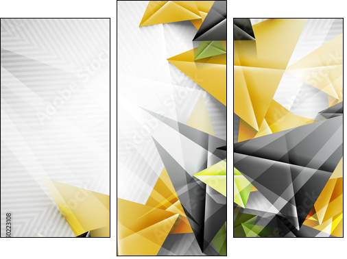 Geometric shape abstract triangle background  - Obraz trzyczęściowy, Tryptyk