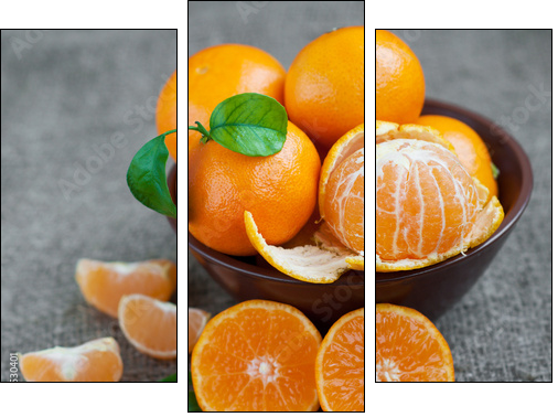 Pachnące słodko mandarynki - Obraz trzyczęściowy, Tryptyk