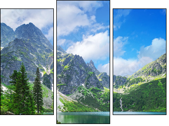 Eye of the Sea lake in Tatra mountains, Poland  - Obraz trzyczęściowy, Tryptyk
