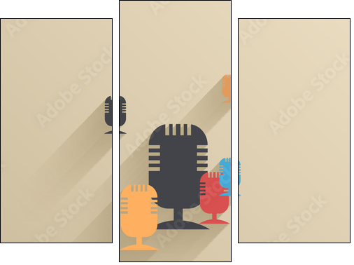 Vector creative flat ui icon background. Eps 10  - Obraz trzyczęściowy, Tryptyk