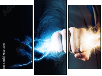 Power in hands  - Obraz trzyczęściowy, Tryptyk