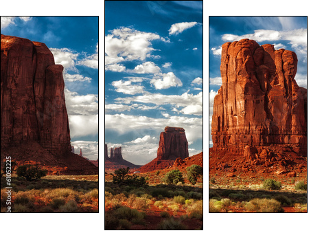 Monument Valley  - Obraz trzyczęściowy, Tryptyk