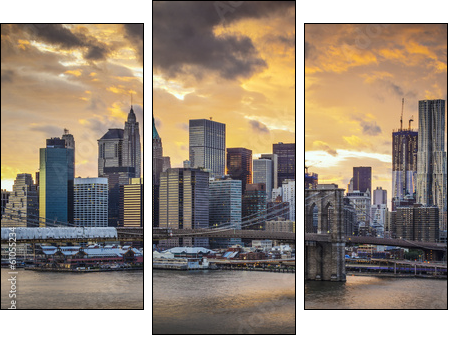New York City Skyline  - Obraz trzyczęściowy, Tryptyk