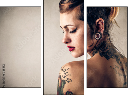 tattoos and beauty  - Obraz trzyczęściowy, Tryptyk