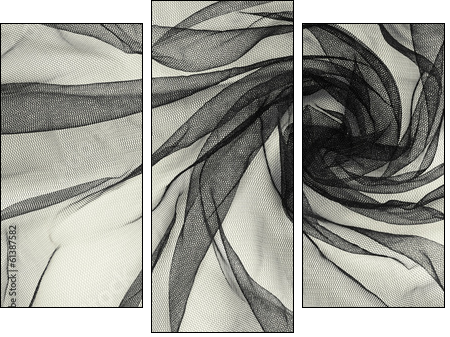 Black tulle background  - Obraz trzyczęściowy, Tryptyk