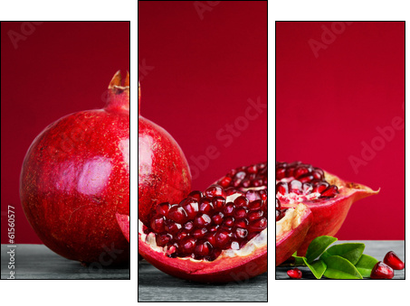 pomegranate fruit  - Obraz trzyczęściowy, Tryptyk