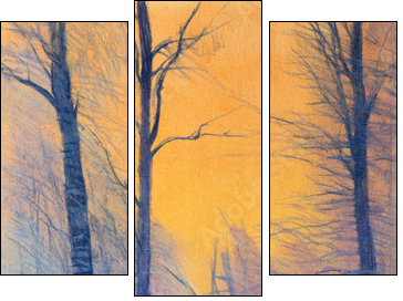 pastel painting  - Obraz trzyczęściowy, Tryptyk
