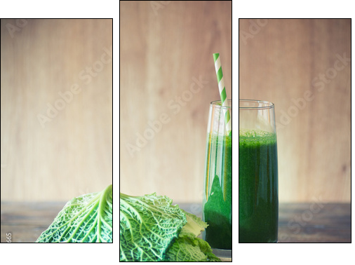 Kale smoothie  - Obraz trzyczęściowy, Tryptyk