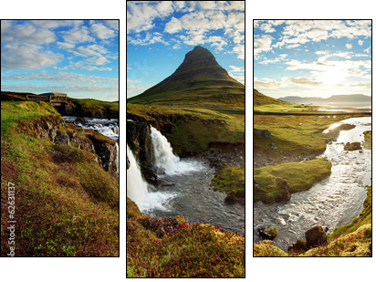 Panorama - Iceland landscape  - Obraz trzyczęściowy, Tryptyk