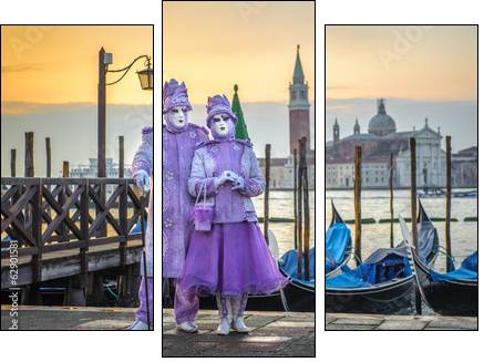 Venetian carnival masks  - Obraz trzyczęściowy, Tryptyk