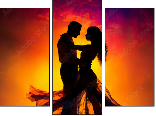 Tango – portret pary - Obraz trzyczęściowy, Tryptyk