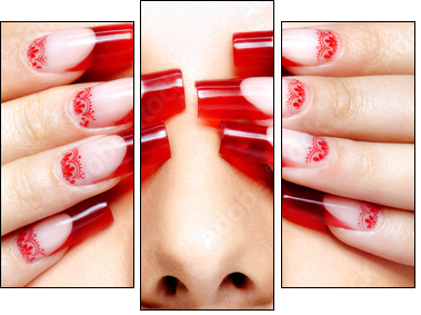 Acrylic nails manicure  - Obraz trzyczęściowy, Tryptyk