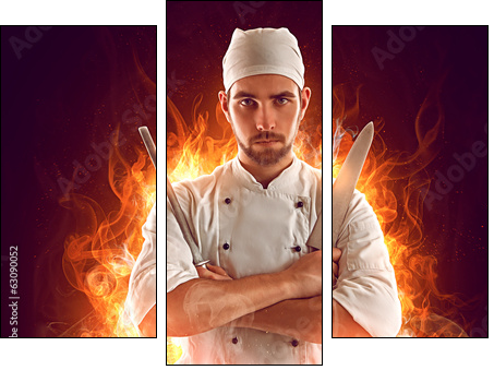 Cook Hero  - Obraz trzyczęściowy, Tryptyk