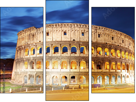 Colosseum at dusk in Rome, Italy  - Obraz trzyczęściowy, Tryptyk