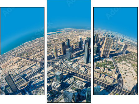 Dubai downtown. East, United Arab Emirates architecture. Aerial  - Obraz trzyczęściowy, Tryptyk