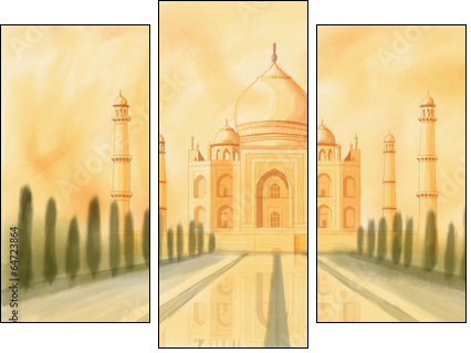 Taj Mahal India  - Obraz trzyczęściowy, Tryptyk