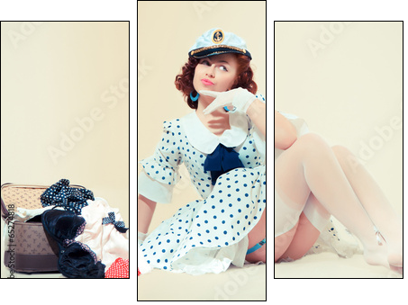 Pin-up girl. American style  - Obraz trzyczęściowy, Tryptyk