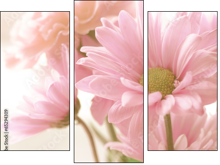 Soft tone floral bouquet  - Obraz trzyczęściowy, Tryptyk