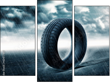 vehicle tire  - Obraz trzyczęściowy, Tryptyk