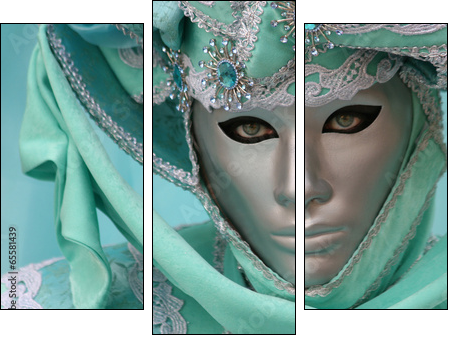 Beautiful clasical mask in Venice  - Obraz trzyczęściowy, Tryptyk