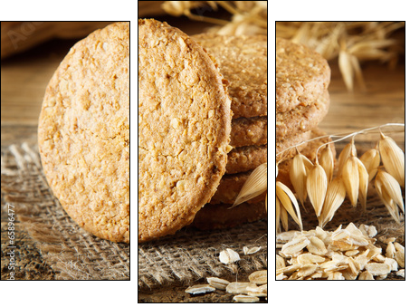 Oatmeal cookie  - Obraz trzyczęściowy, Tryptyk