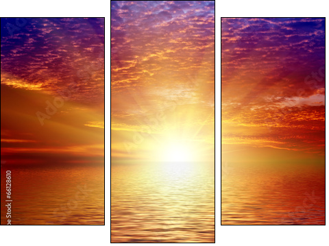 Sunset on sea  - Obraz trzyczęściowy, Tryptyk