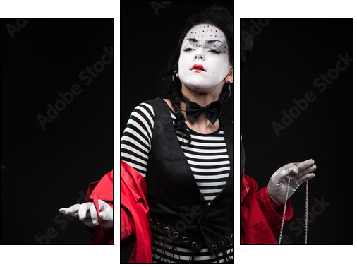 woman mime  - Obraz trzyczęściowy, Tryptyk