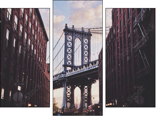 Manhattan bridge - Obraz trzyczęściowy, Tryptyk