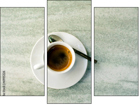 Tasse de cafÃ© au bistrot  - Obraz trzyczęściowy, Tryptyk