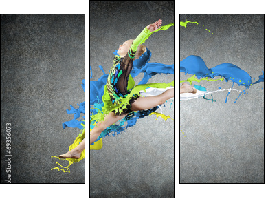 Gymnast girl  - Obraz trzyczęściowy, Tryptyk