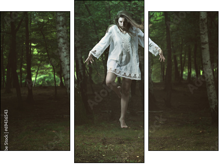Scary girl with dark power  - Obraz trzyczęściowy, Tryptyk