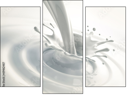 Milch-Splash  - Obraz trzyczęściowy, Tryptyk