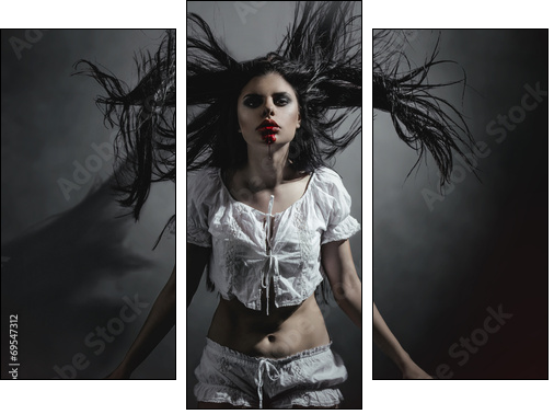 Gothic brunette woman  - Obraz trzyczęściowy, Tryptyk