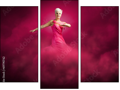 Jumping woman  - Obraz trzyczęściowy, Tryptyk