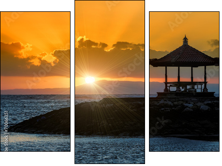 sunset in bali beach  - Obraz trzyczęściowy, Tryptyk