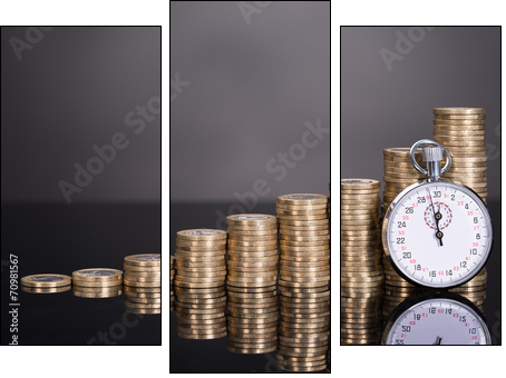 Time is money concept  - Obraz trzyczęściowy, Tryptyk