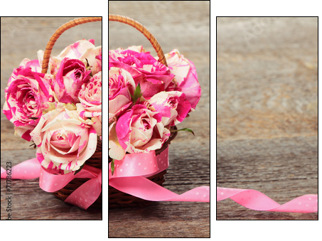 Bouquet of flowers - Obraz trzyczęściowy, Tryptyk