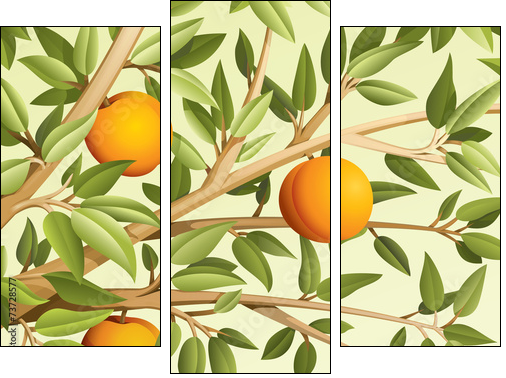 Peaches  - Obraz trzyczęściowy, Tryptyk